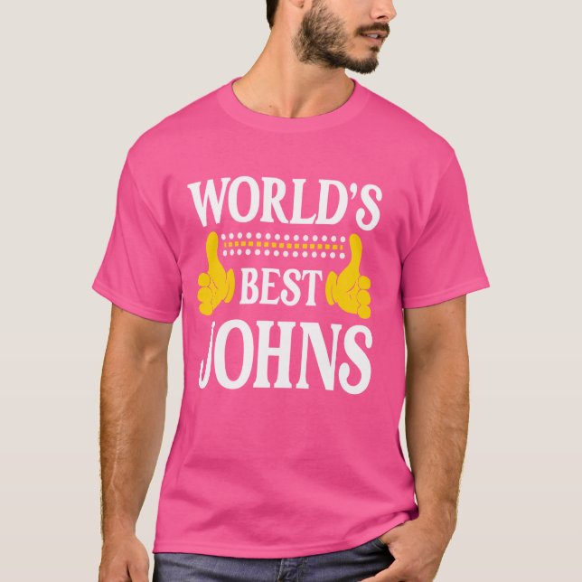 Johns Surname Funny Team Family Last Name World's  T-Shirt (Front)
