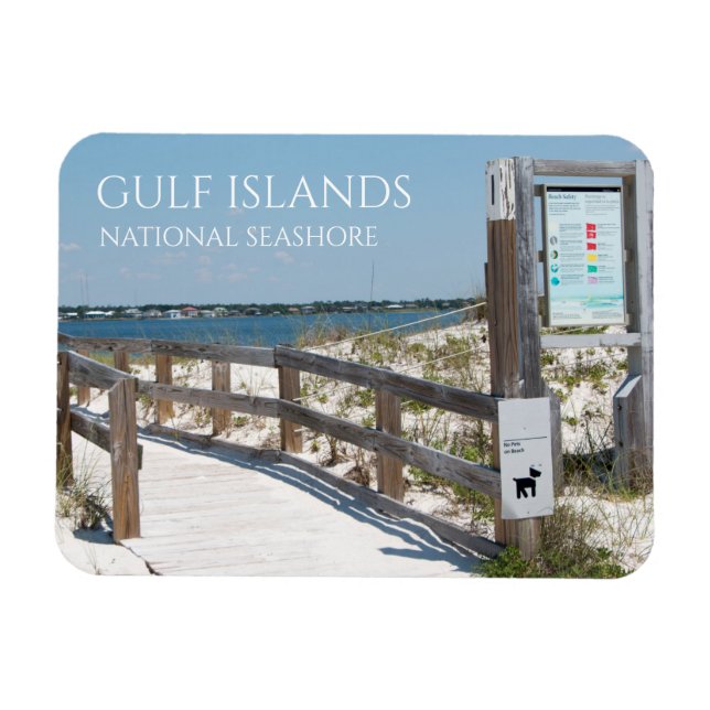 Johnson Beach Entrance, Gulf Islands NS, Florida M Magnet (Horizontal)