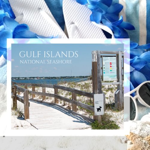 Johnson Beach Entrance Gulf Islands NS Florida Postcard