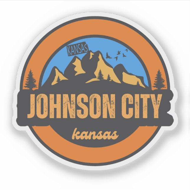Johnson City, Kansas Sticker (Front)