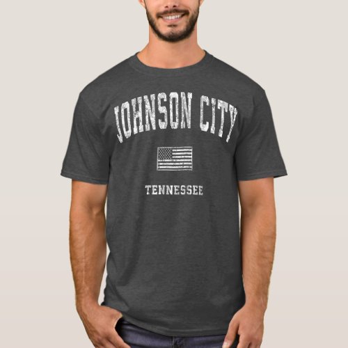 Johnson City Tennessee TN  Vintage American Flag T_Shirt