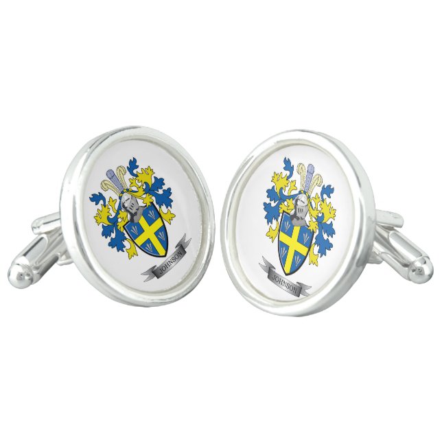 Johnson Coat of Arms Cufflinks (Angled)