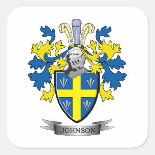 Johnson Coat of Arms Square Sticker