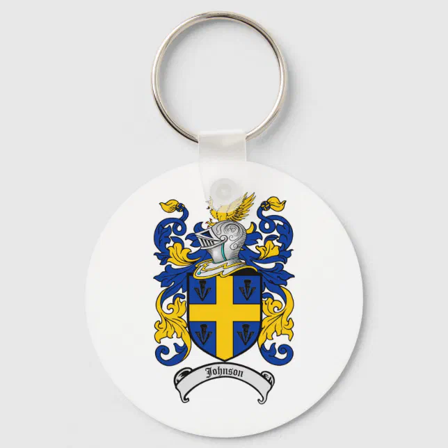 Johnson Family Crest Coat of Arms Keychain Zazzle