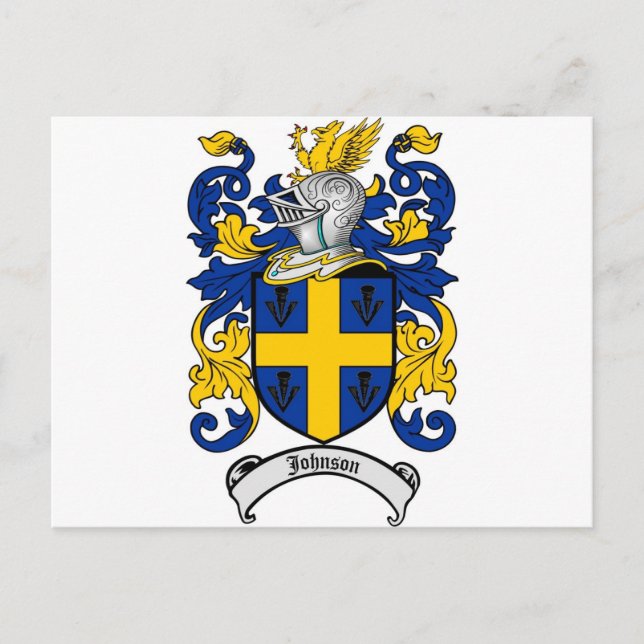 Johnson Family Crest - Coat of Arms Postcard (Front)