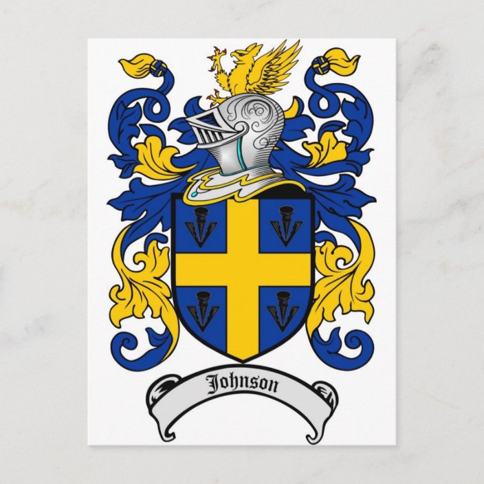 Johnson Family Crest - Coat of Arms Postcard | Zazzle.com