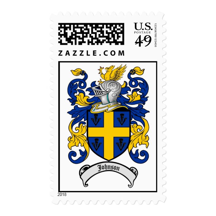 Johnson Family Crest Coat of Arms Stamp