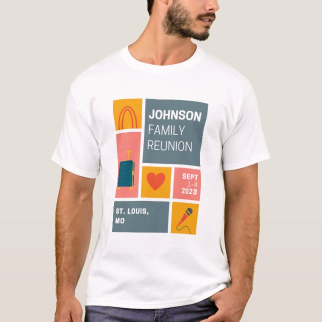 Johnson Family Reunion Block Design T-Shirt (Front)