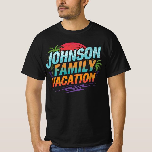 Johnson Family Vacation Custom Destination Travel T-Shirt (Front)