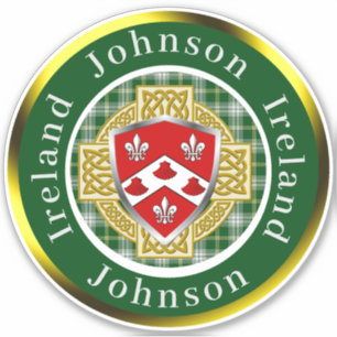 Johnson Shield & Celtic Cross Personalized Sticker