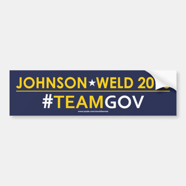 Johnson / Weld Libertarian Bumper Sticker #TEAMGOV (Front)