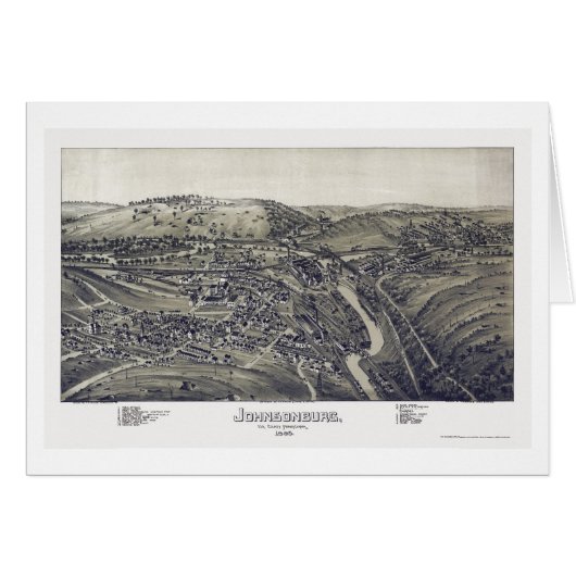Johnsonburg, PA Panoramic Map - 1895 Cards (Front Horizontal)