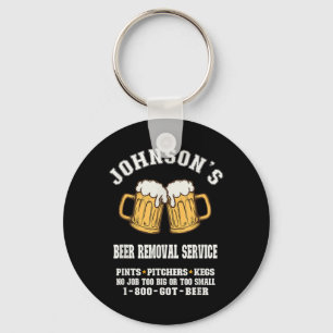 Johnsons Beer Removal Service Funny Beer Lover Bee Keychain