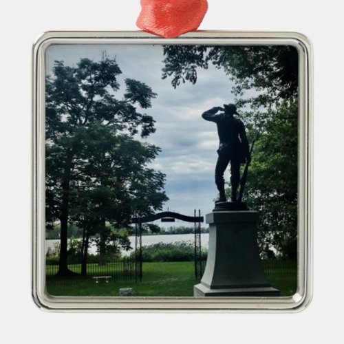 Johnsons Island Monument Photography  Metal Ornament