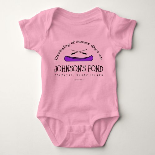 Johnsons Pond purple canoe Baby Bodysuit