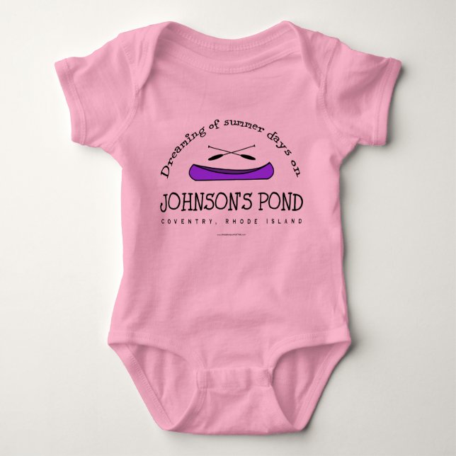 Johnson's Pond (purple canoe) Baby Bodysuit (Front)