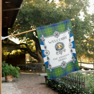 Johnston Ancient Tartan Garden Flag - Clan Badge T