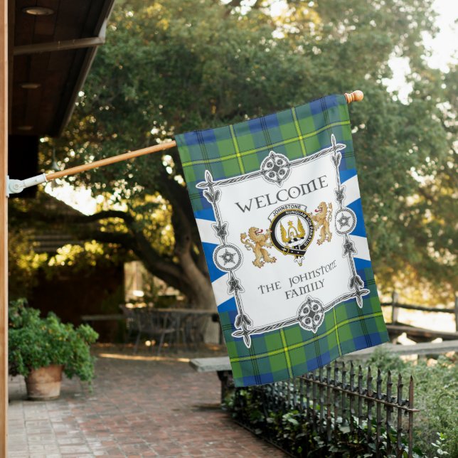 Johnston Ancient Tartan Garden Flag - Tartan Flag (In SItu)