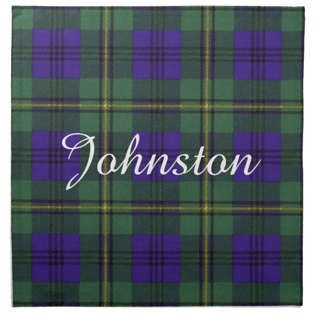 Johnston clan Plaid Scottish tartan Cloth Napkin (Front)