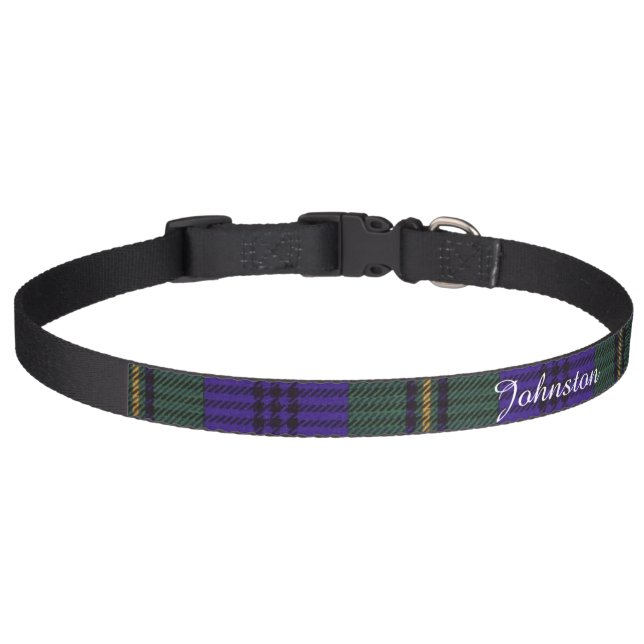 Johnston clan Plaid Scottish tartan Pet Collar (Front)