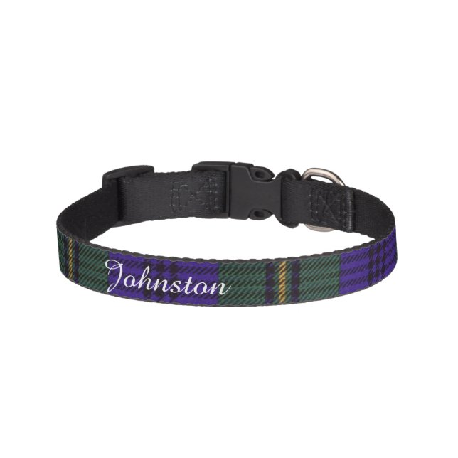Johnston clan Plaid Scottish tartan Pet Collar (Front)