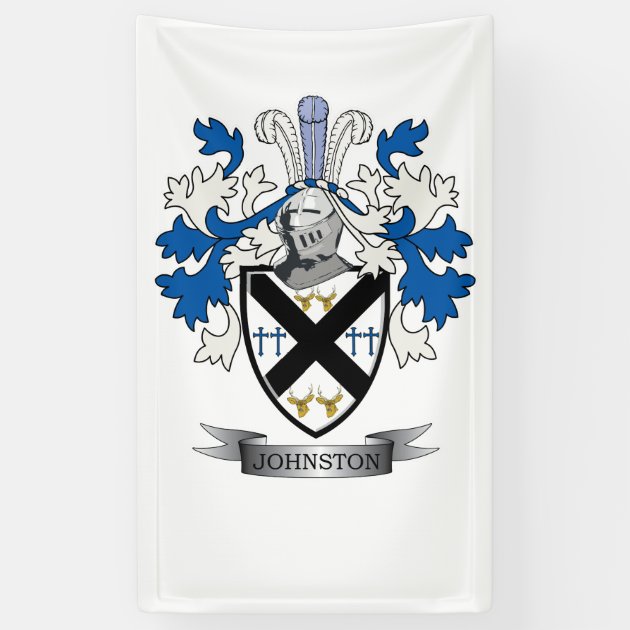 Johnston Family Crest Coat of Arms Banner | Zazzle