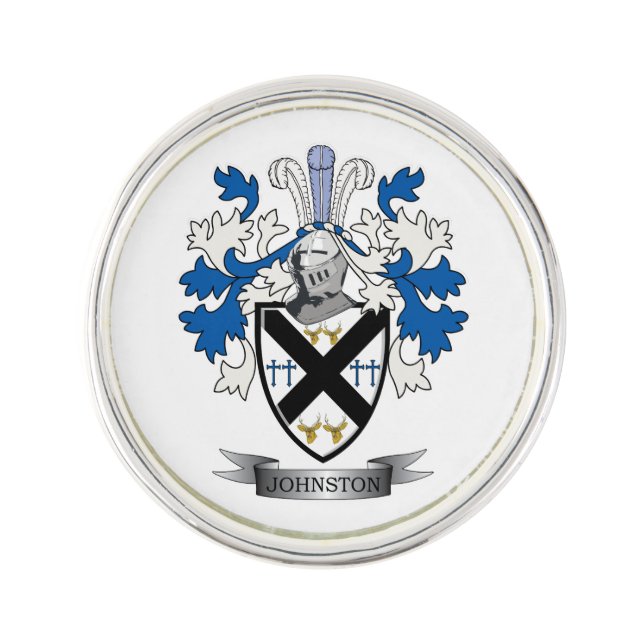 Johnston Family Crest Coat of Arms Pin (Front)