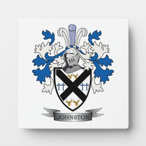 Johnston Family Crest Coat of Arms Plaque