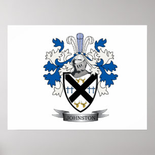 Johnston Family Crest Coat of Arms Poster