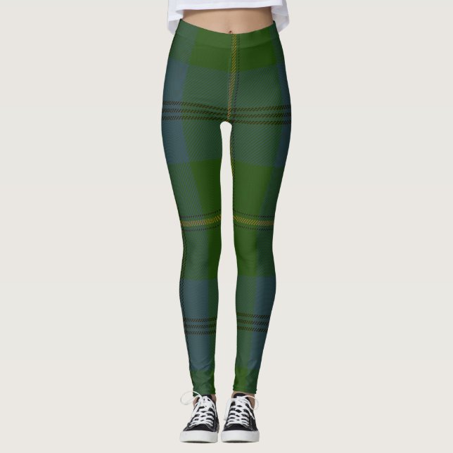 Johnston Tartan Clan Plaid Leggings (Front)