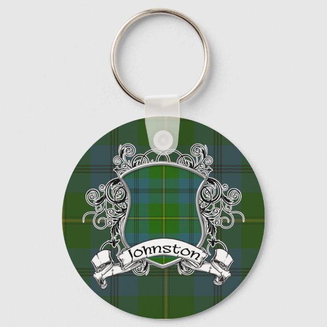 Johnston Tartan Shield Keychain (Front)