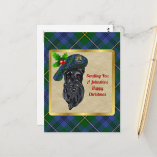 Johnstone Clan Badge & Tartan Christmas Postcard