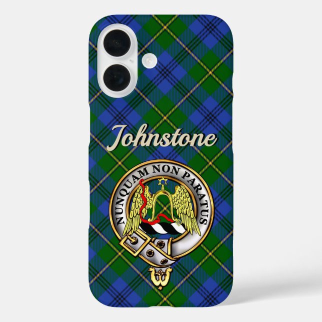 Johnstone Clan Badge & Tartan iPhone / iPad case (Back)