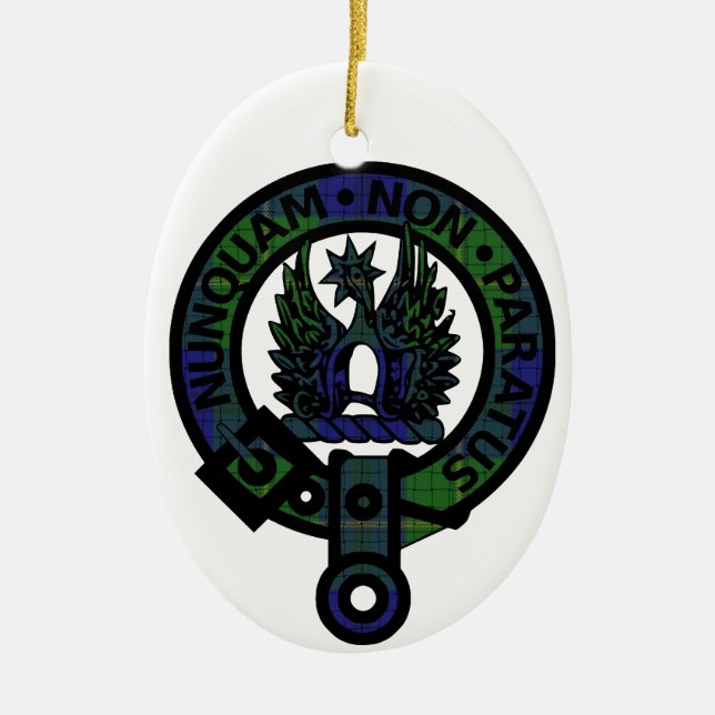 Johnstone Clan Crest Ceramic Ornament (Front)