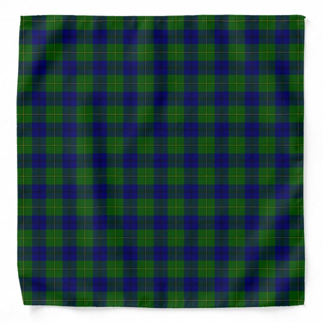 Johnstone tartan blue green plaid bandana (Front)