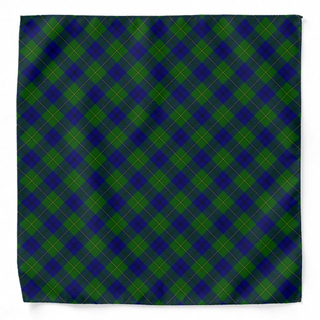 Johnstone tartan blue green plaid bandana (Front)