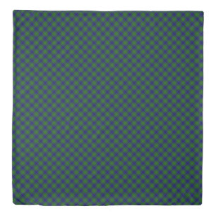 Johnstone tartan blue green plaid duvet cover