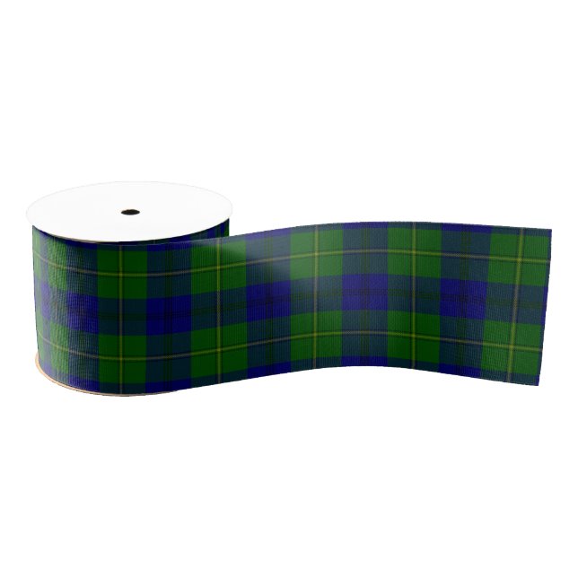 Johnstone tartan blue green plaid grosgrain ribbon (Spool)