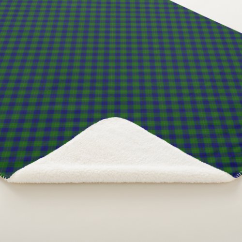 Johnstone tartan blue green plaid sherpa blanket