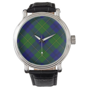 Johnstone tartan blue green plaid watch