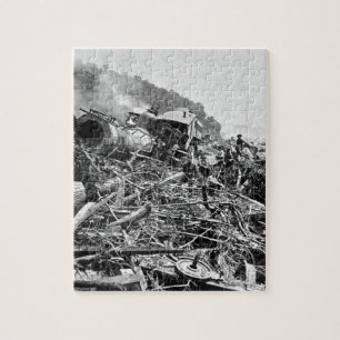Johnstown Flood Train Wreck Vintage 1889 Jigsaw Puzzle