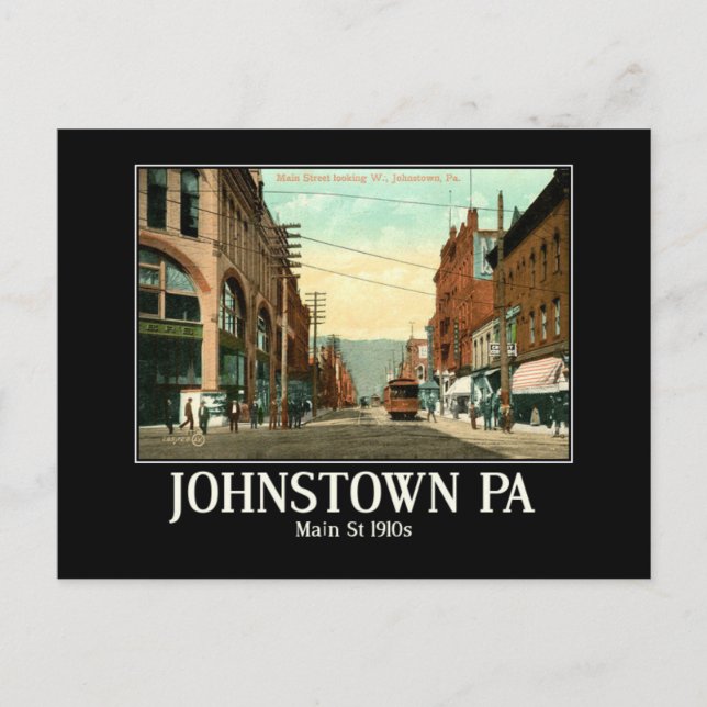 Johnstown PA Main St 1910s Postcard (Front)
