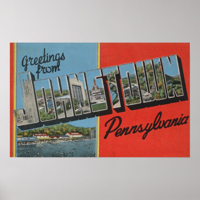 Johnstown, Pennsylvania - Large Letter Scenes Poster (Front)