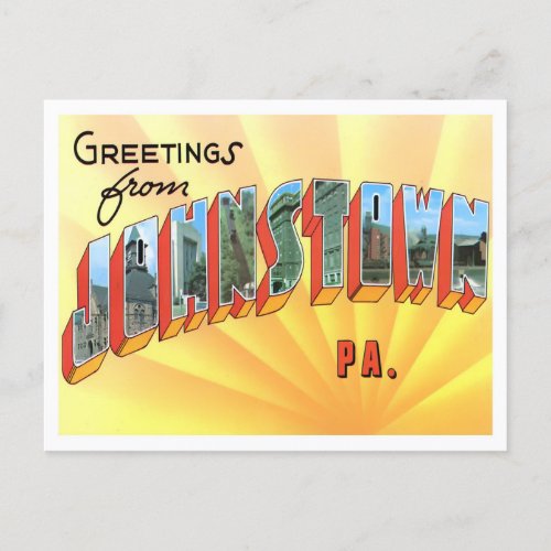 Johnstown Pennsylvania Vintage Big Letters Postcard