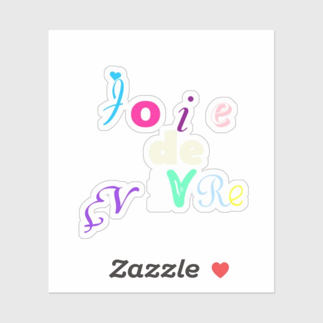 Joie de vivre Custom-Cut Vinyl Sticker (Sheet)