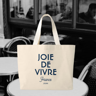 Joie De Vivre France Custom Year French Large Tote Bag