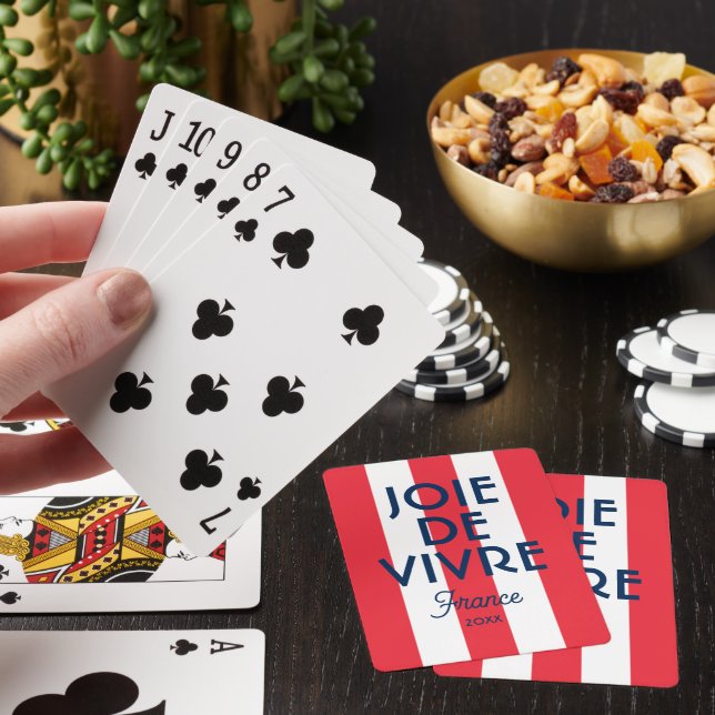Joie De Vivre France Red Cabana Stripe French Poker Cards (In Situ)
