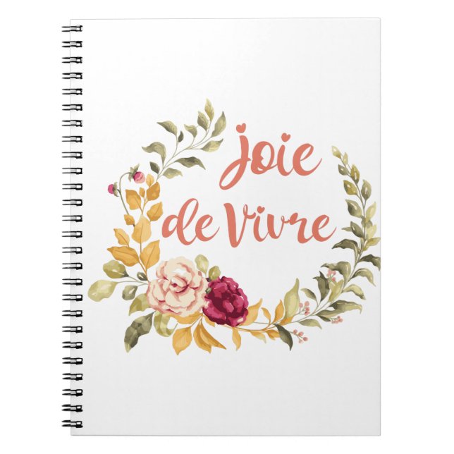 Joie de Vivre French Saying Notebook (Front)