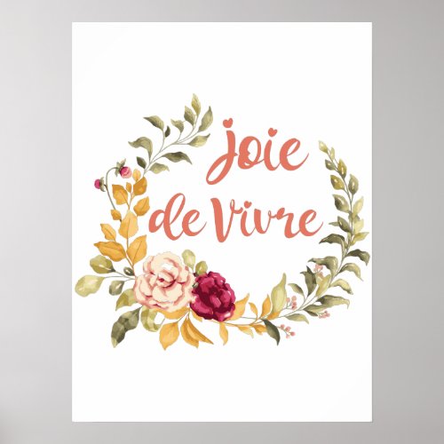 Joie de Vivre French Saying Poster