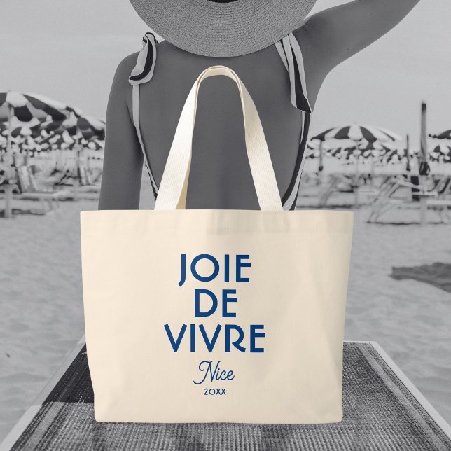 Joie De Vivre Nice Custom Year French  Large Tote Bag (Creator Uploaded)